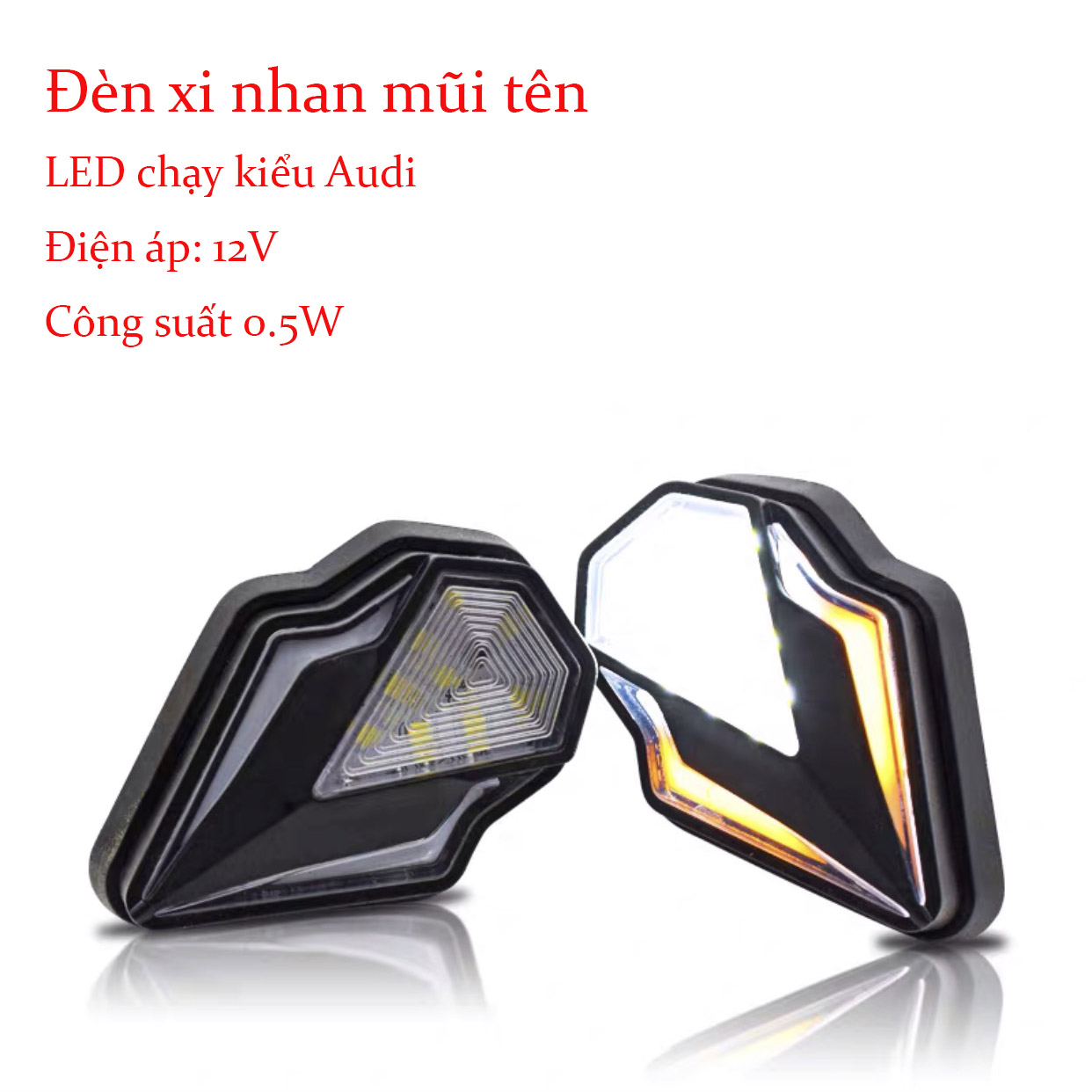 [Hàng mới về] Đèn xi nhan L23  lắp cho Winner X Vario PKL Đèn xi nhan kiểu con thoi 3 dây chạy hiệu ứng Audi
