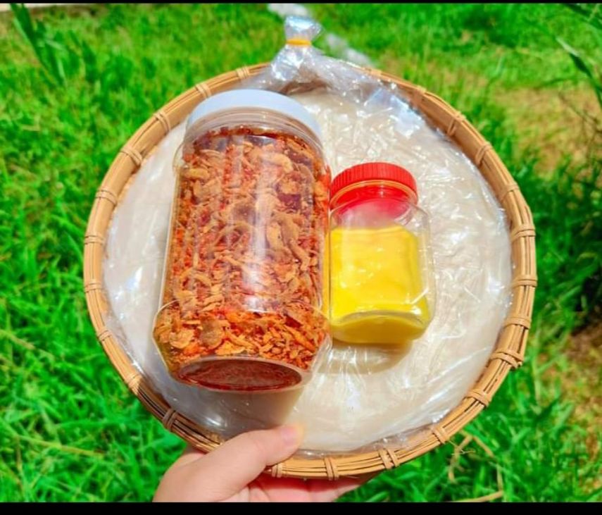 Bánh tráng phơi sương 500g - muối tôm hành phi 200g - túi bơ béo 100g - combo siêu ngon ăn là mê ah food