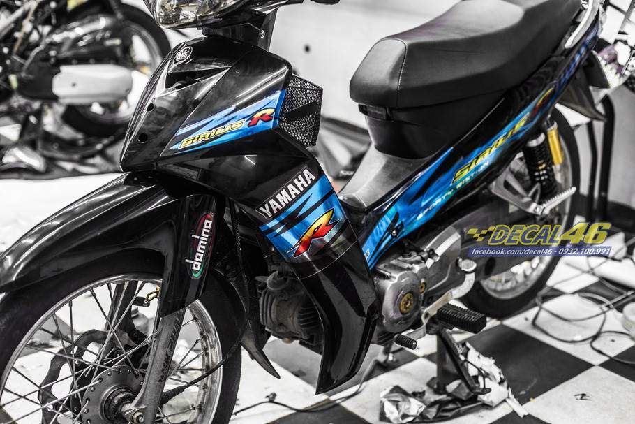 Tem sirius 110 xanh đen R crom