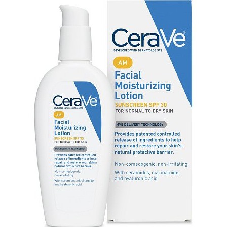 Sữa dưỡng da ban ngày Facial Moisturizing Lotion AM 3oz 88ml Cerave