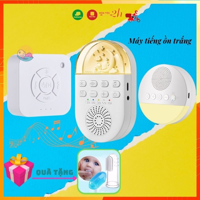 Máy nghe tiếng ồn trắng white noise cho bé máy phát nhạc ru ngủ 9, 20 âm thanh tích hợp đèn giúp bé ngủ ngon sâu giấc