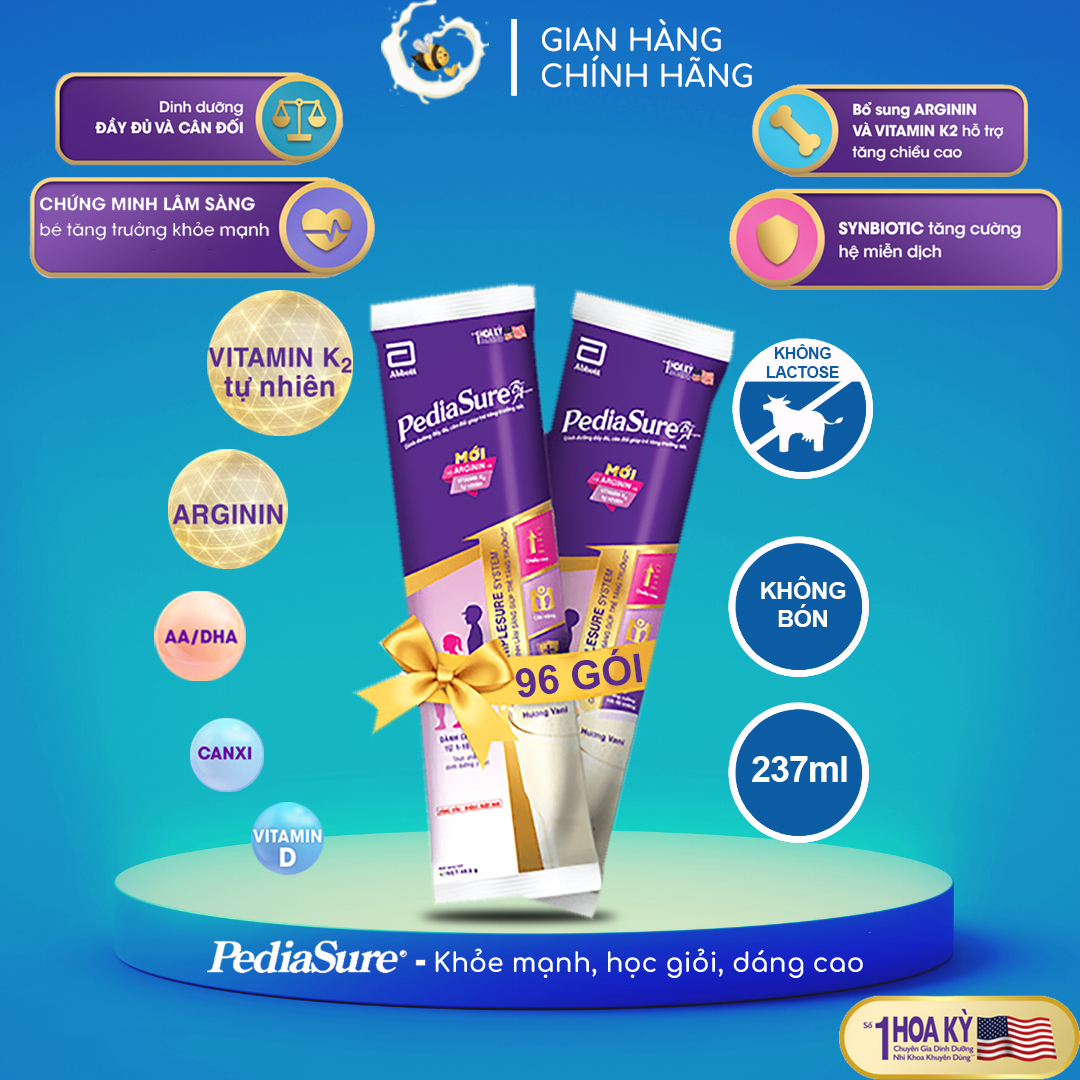 Combo 48/96 gói sữa pediasure 48.6g hương vani