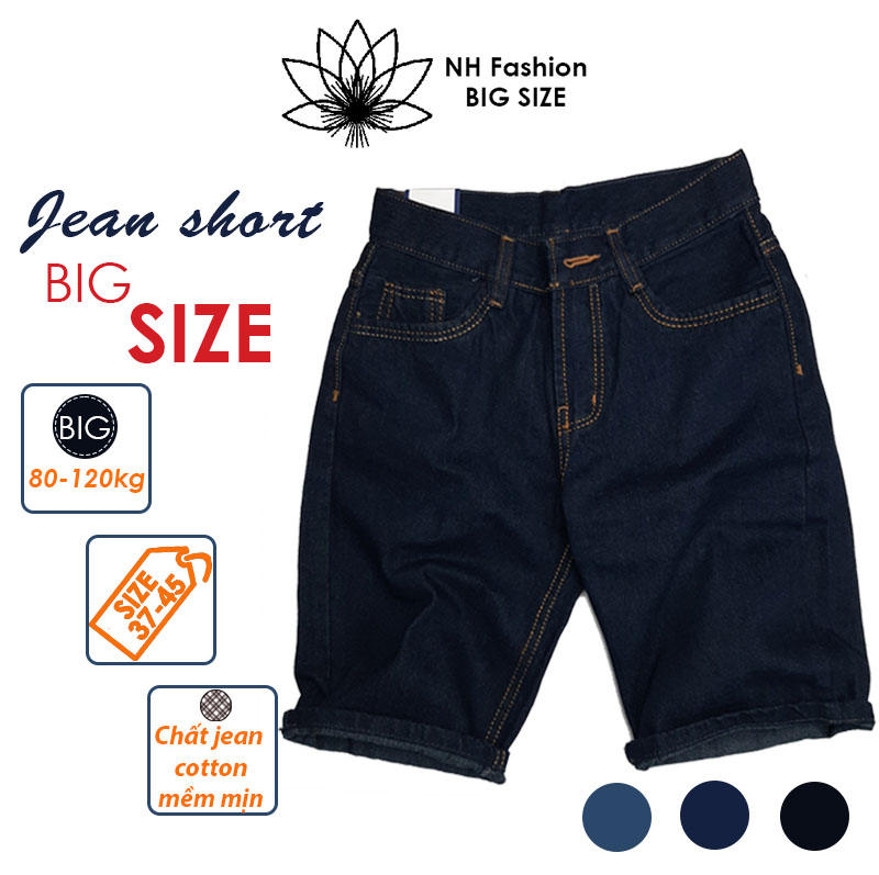 Quần short jean nam big size 90kg đến 120kg - quần short denim nam size đại 115kg - nh shop