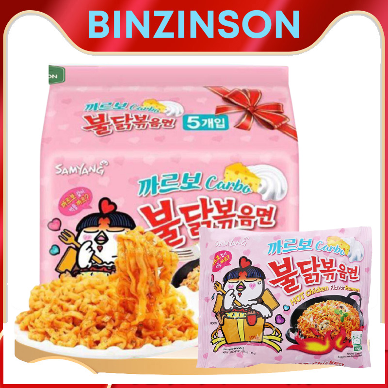 Mì Cay Samyang Carbo Sốt Kem Phomai Hồng [ COMBO 10 GÓI ] Hàn Quốc Loại Ngon - BINZINSON