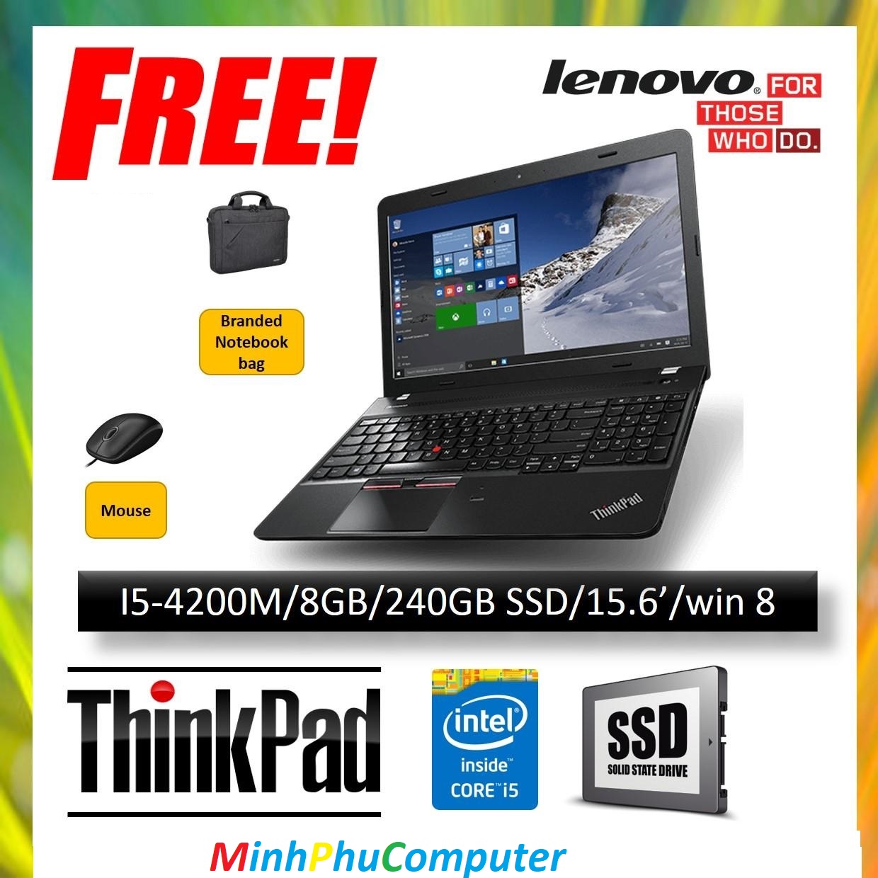 Laptop Lenovo Thinkpad E540 i5 4200M Ram 8G SSD 256G màn hình 15.6in mạnh mẽ- nhanh và bền bỉ