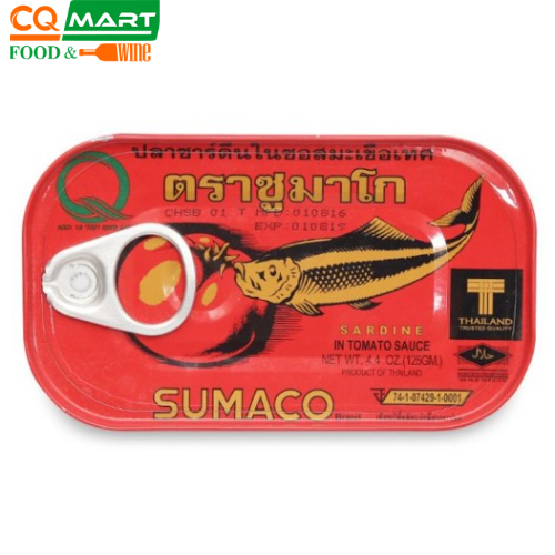 Cá mòi sốt cà chua hiệu sumaco thái lan hộp 125gram