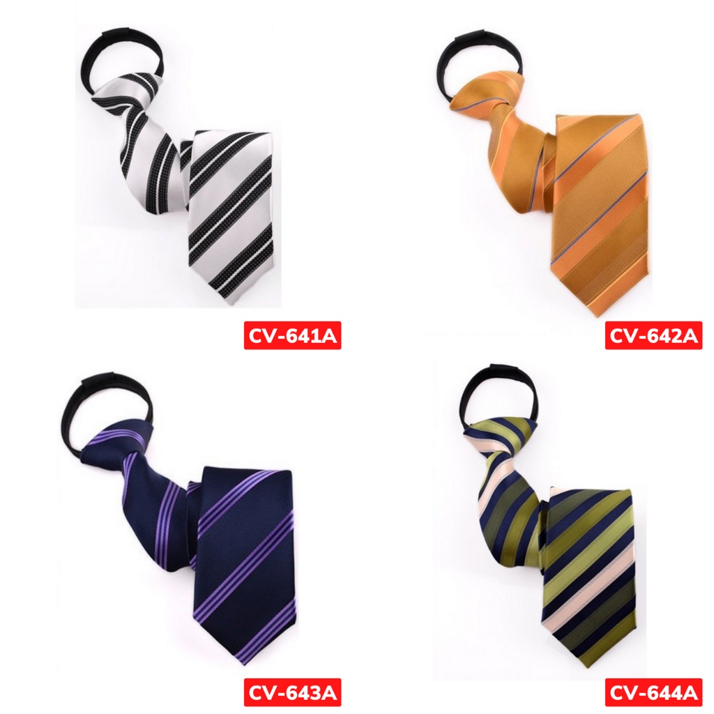 Cà vạt Nam thắt sẵn khóa kéo bản nhỏ 6cm thời trang phong cách trẻ trung hiện đại, Cravat dành cho dự tiệc, công sở