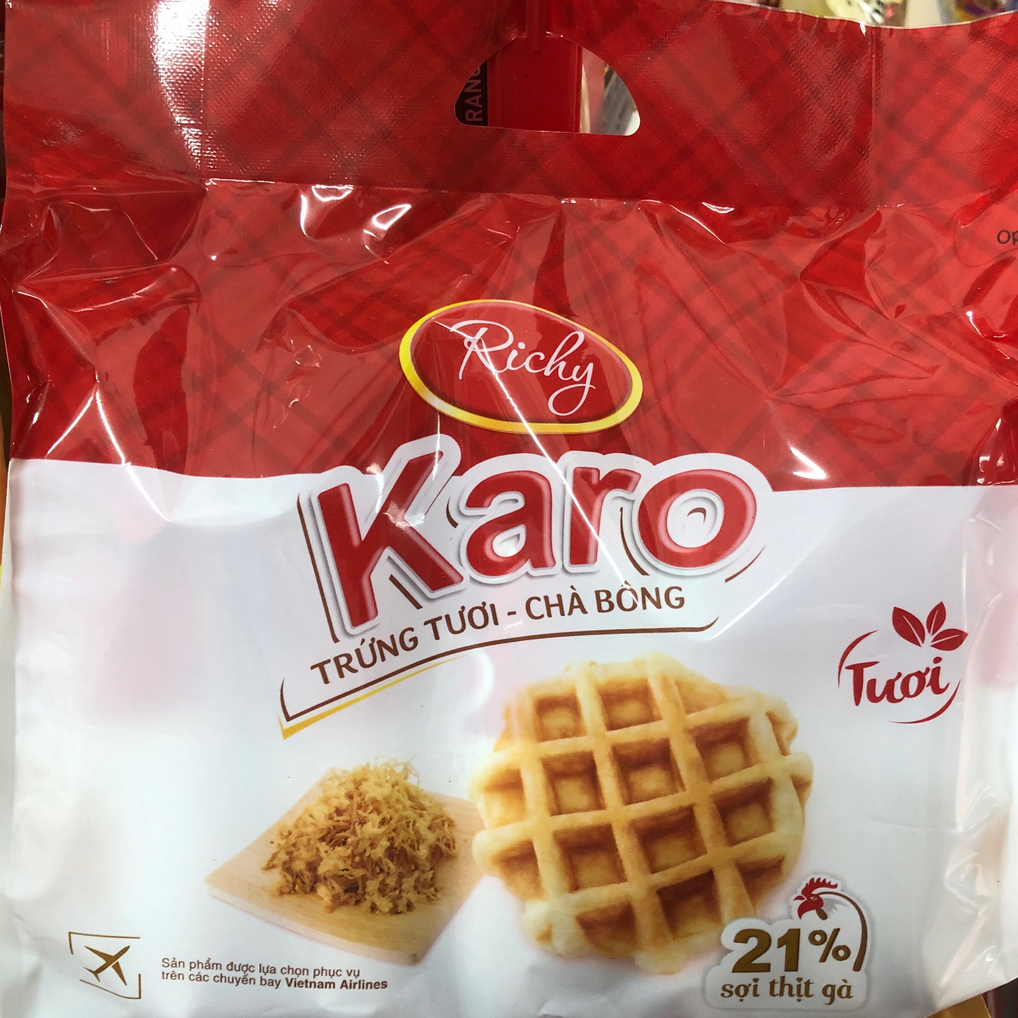 Bánh karo chà bông sợi gà - bịch 6 cái