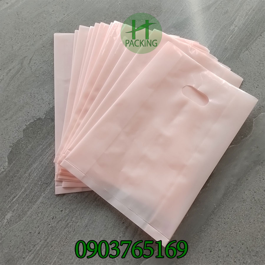 Túi PE hột xoài màu hồng Pastel