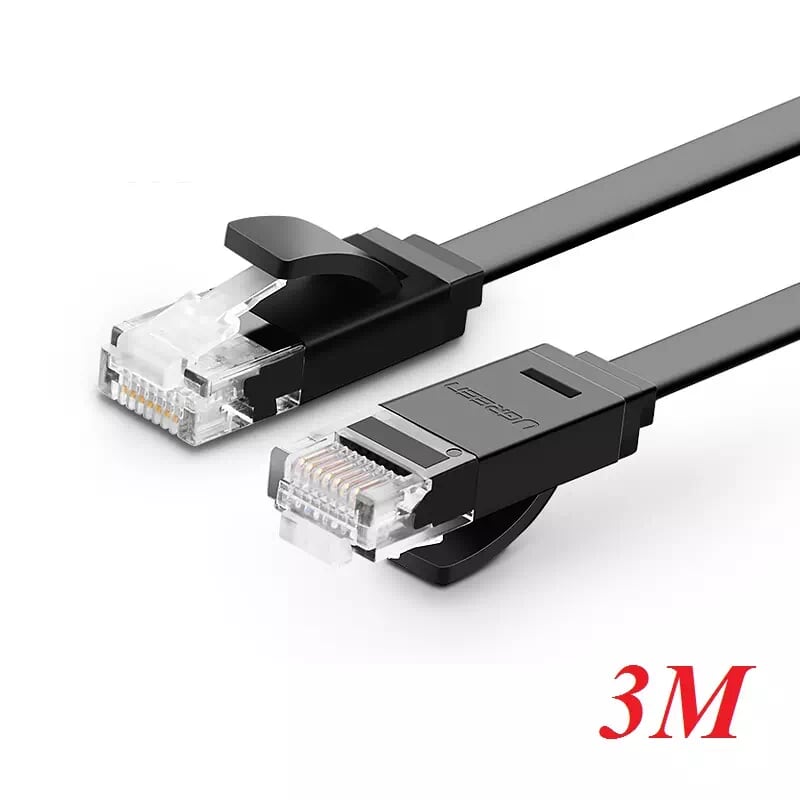 Ugreen 50175 3m màu đen cáp mạng lan cat6 dây dẹt nw102