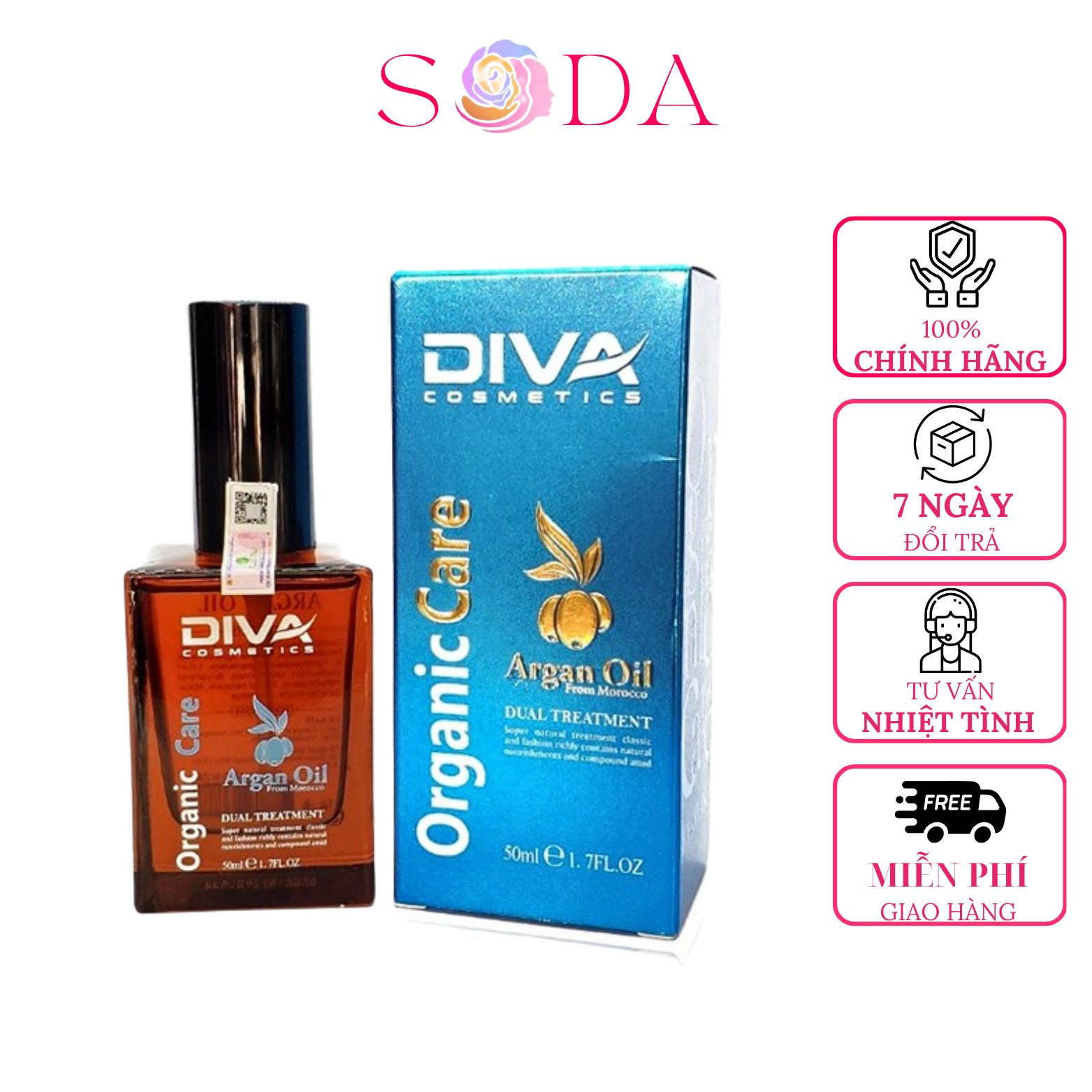 Tinh Dầu Dưỡng Bóng Mượt Tóc ARGAN OIL ORGANIC CARE DIVA  (50ML)