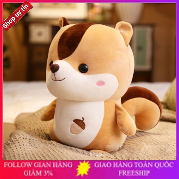 Gấu bông , thú nhồi bông - Sóc Nâu