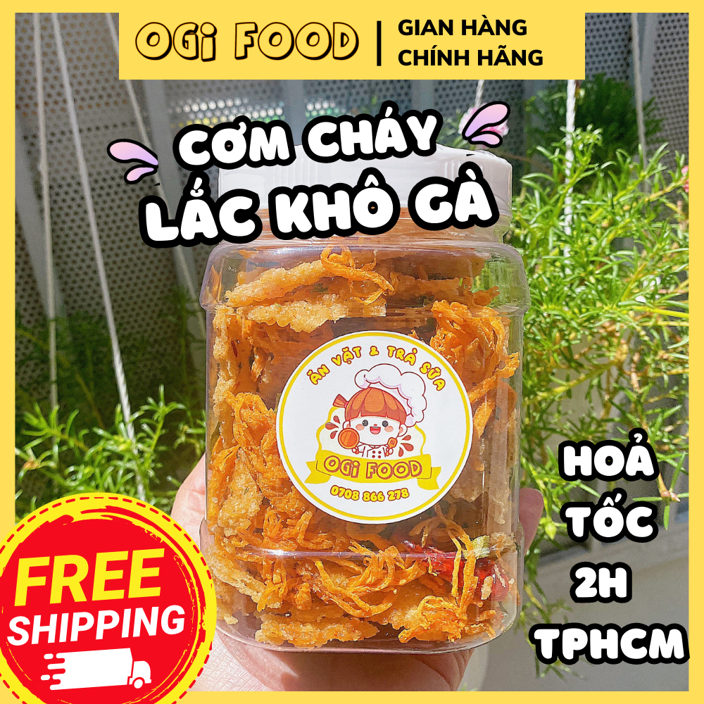 Cơm cháy lắc khô gà hũ 300g - ăn vặt ogi food