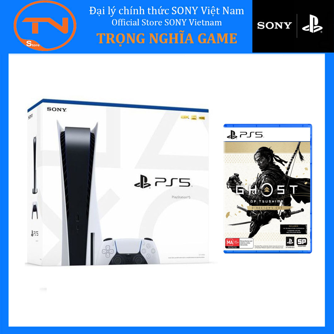 Máy PS5 Sony PlayStation 5 Standard Edition CHÍNH HÃNG Sony Việt Nam + Đĩa game Ghost of Tsushima Director Cut PS5