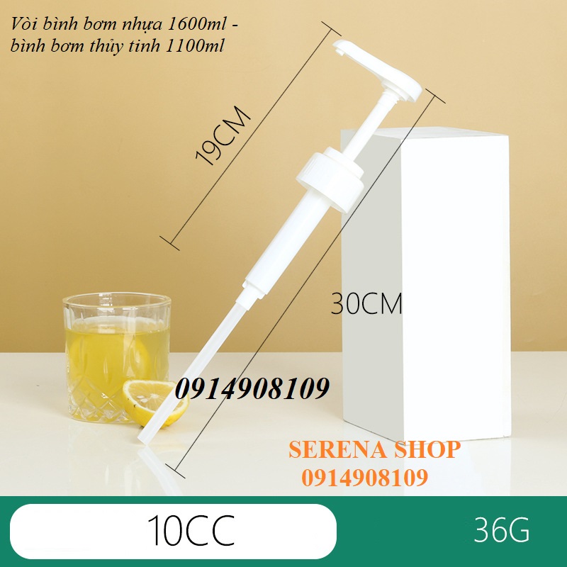 Vòi bình bơm nhựa 1600ml - bình bơm thủy tinh 1100ml
