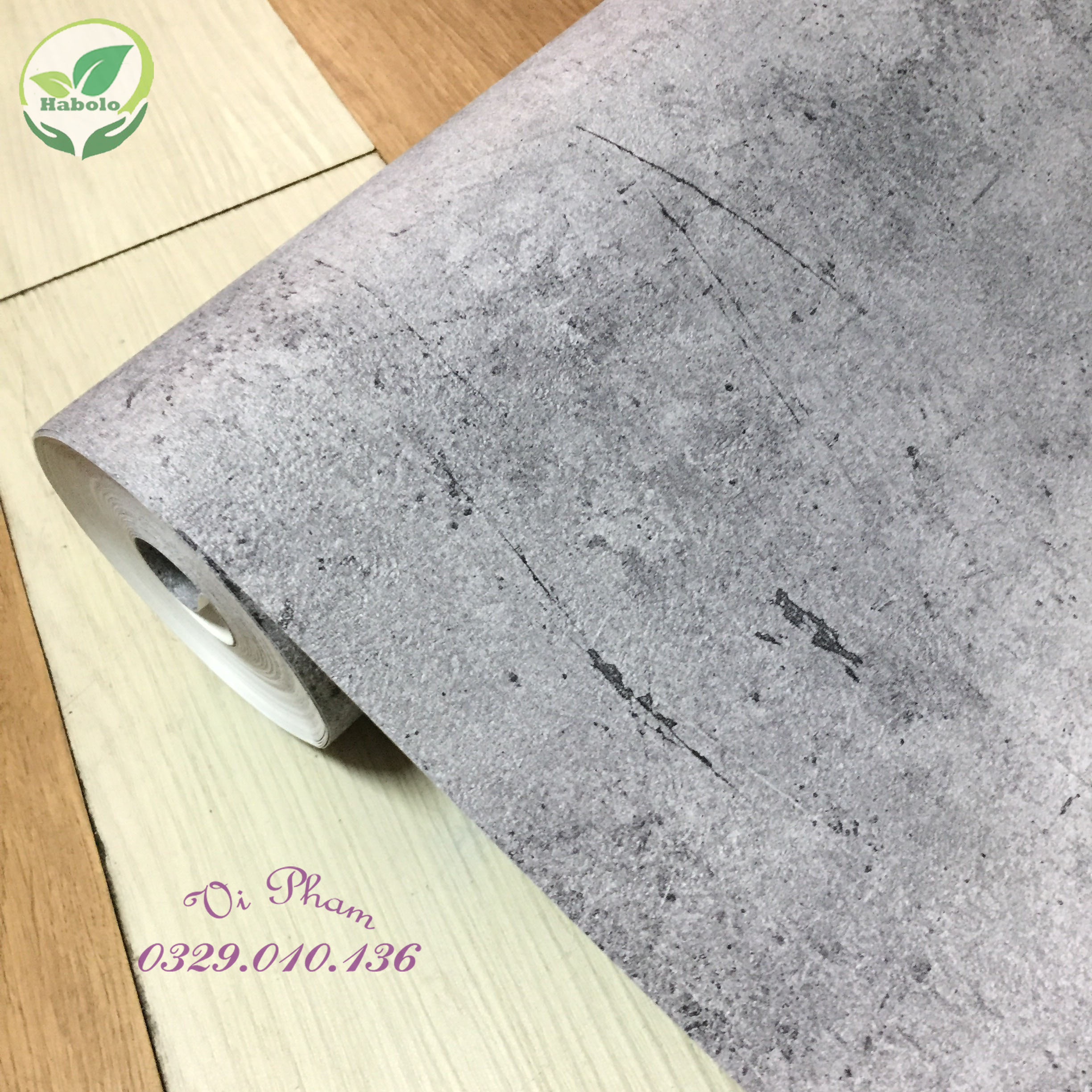 Giấy dán tường giả xi măng bê tông bề mặt nhám sần như thật - [ 50cm x khổ 1m ] - không có keo.