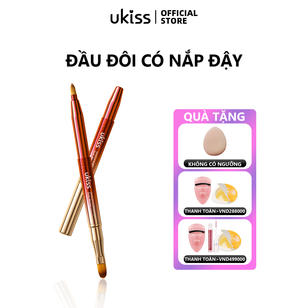UKISS Lip Brush Nữ Son Môi Di Động Cọ Đôi Đầu Có Thể Thu Vào Với Bìa