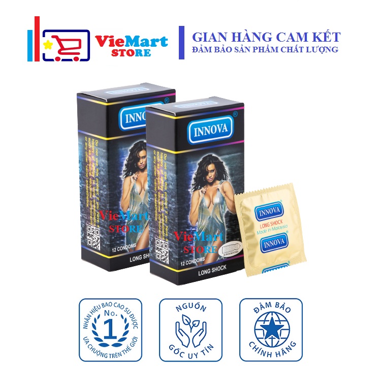 [HCM]Bộ 2 Hộp Bao cao su Innova 12s (Đen - Gai) - Hãng phân phối chính thức