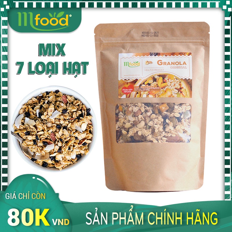 Granola Ăn Sáng Yến Mạch Mix 7 Loại Hạt Túi 500g