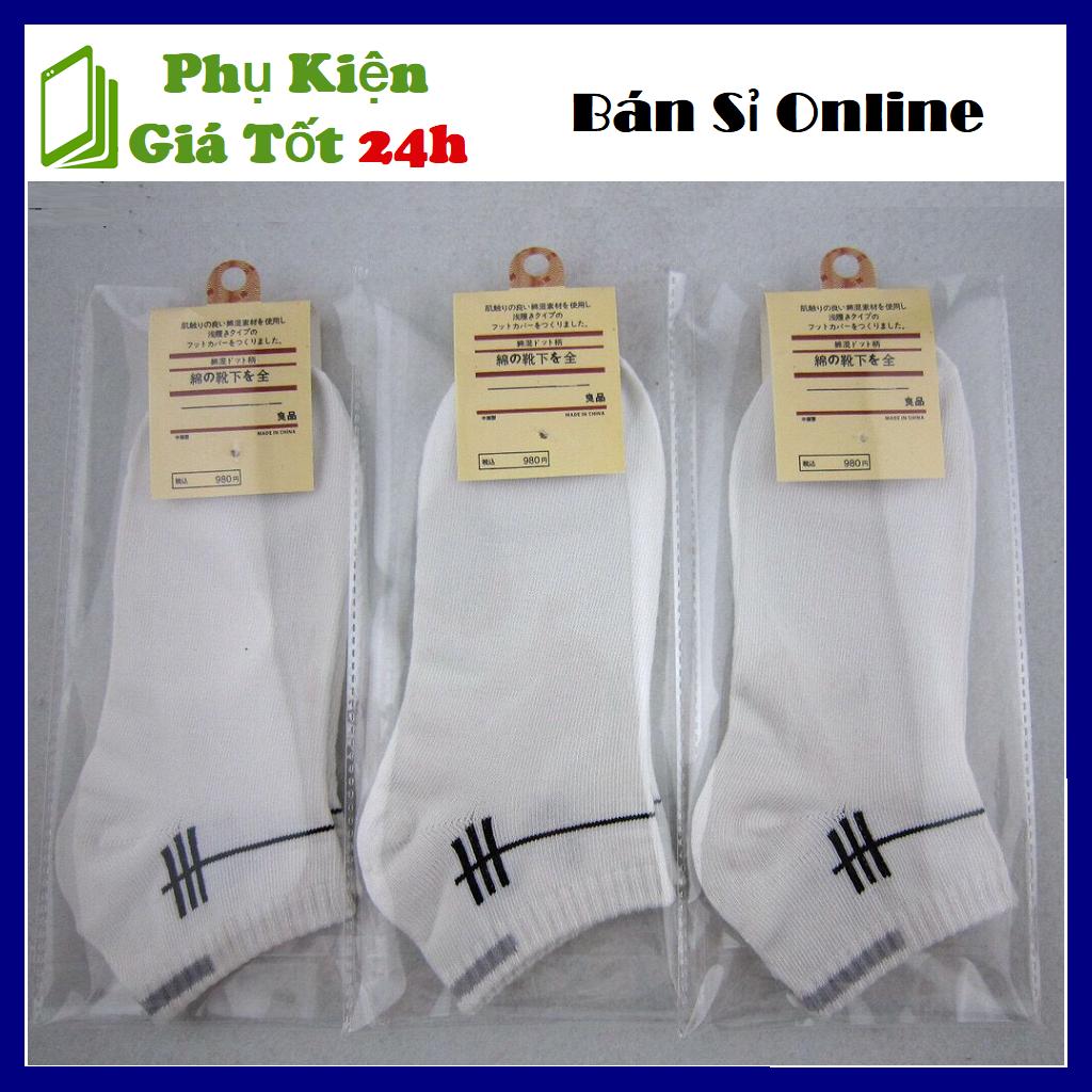[HCM]Tất sọc ngắn - Vớ Trắng Chống Thối Chân - Hút Mồ Hôi Chân [Phụ Kiện Giá Tốt 24H]