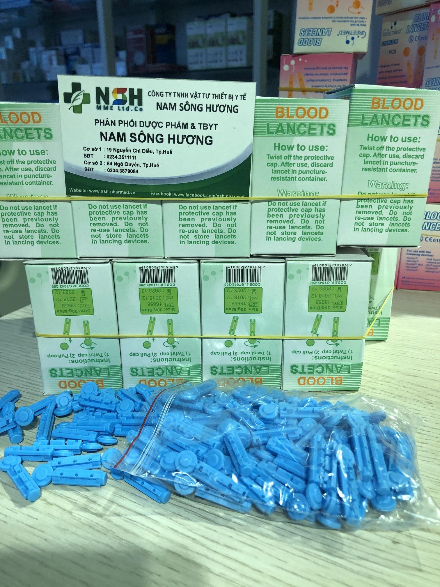 hộp 100 cây Kim lấy máu kim chích máu cho máy đo đường huyết thử tiểu đường Kaneko