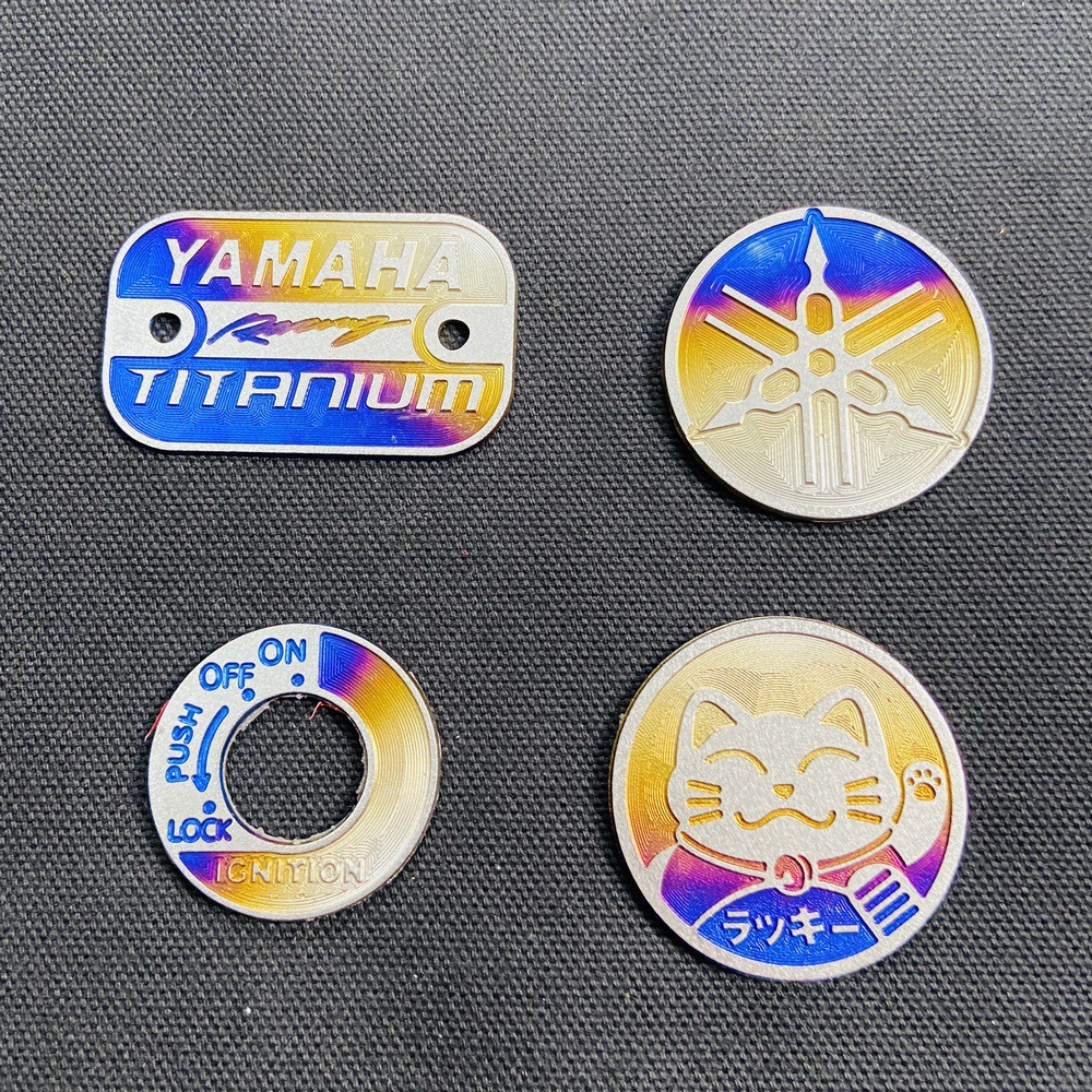 ( XE SIRIUS ) Tem nắp dầu, tem ổ khóa, tem mặt nạ logo yamaha, logo mèo may mắn