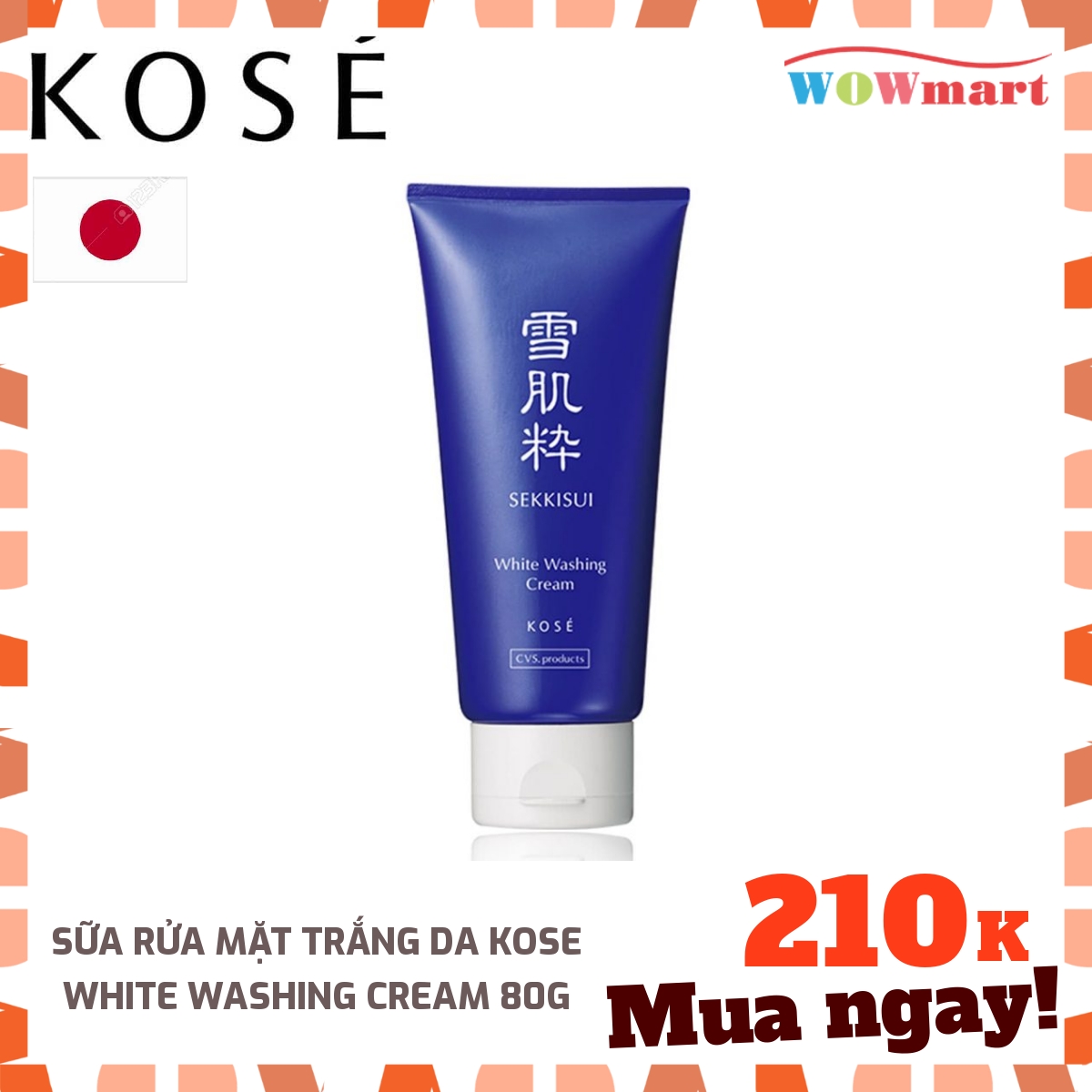 Sữa rửa mặt trắng da kose white washing cream 80g - nhật bản