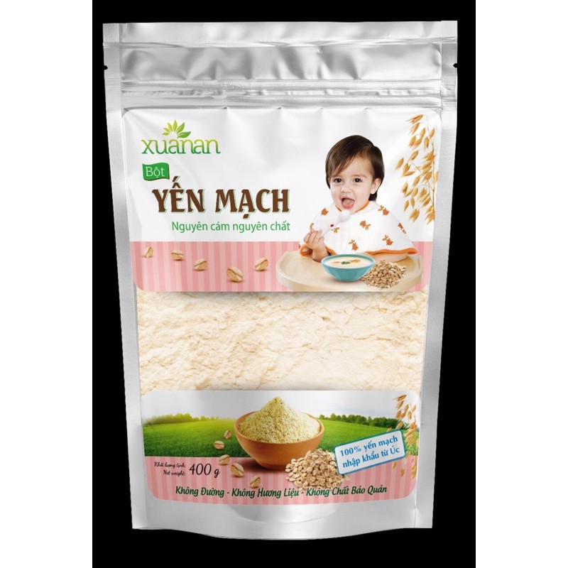 [HCM]Bột Yến Mạch Nguyên Cám Xuân An Gói 400gr -Tặng Kèm Km Ngẫu Nhiên