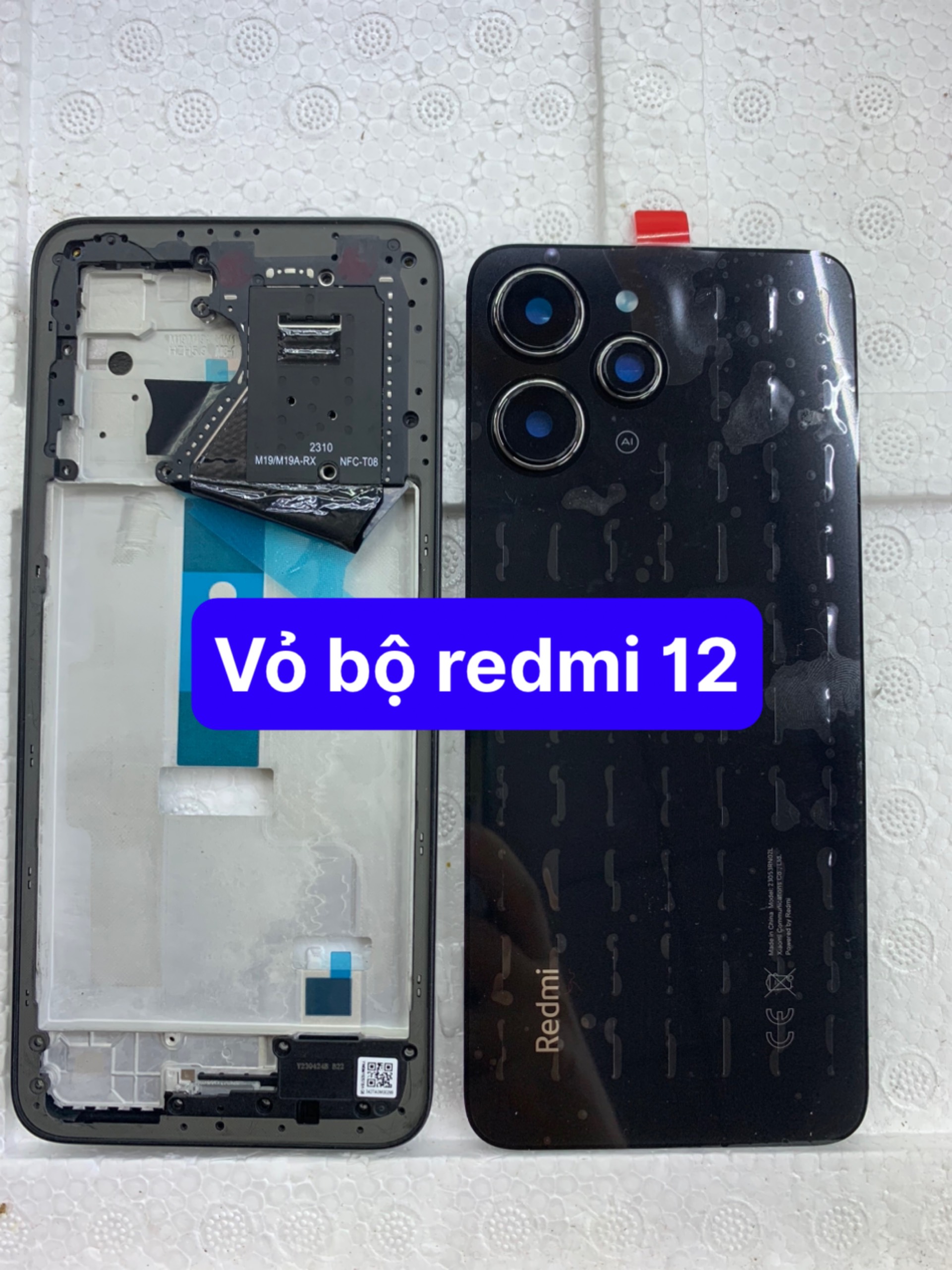 Bộ xương vỏ điện thoại xiaomi redmi 12-kèm khay sim