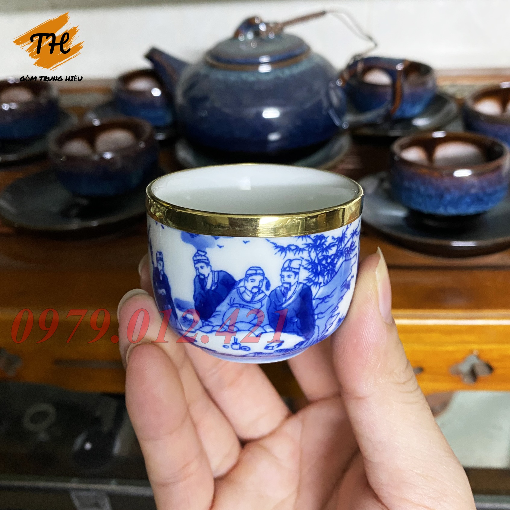 Chén đĩa lẻ của bộ ấm chén Bát Tràng - nhiều mẫu