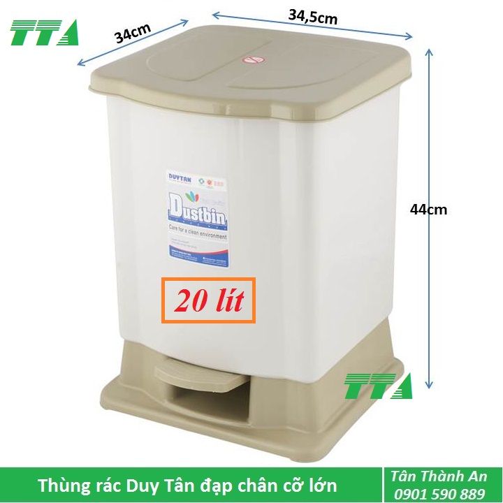 Thùng rác nhựa đạp chân Duy Tân cỡ lớn