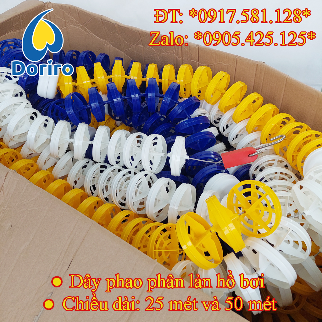 Dây phao phân làn hồ bơi, dài 25 mét và 50 mét