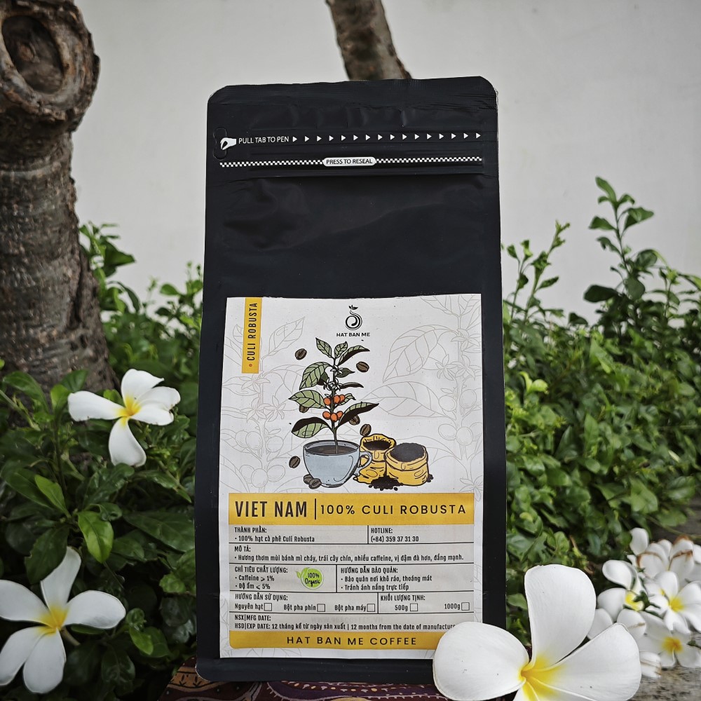 500gr culi robusta rang mộc nguyên chất gu đắng mạnh dành cho pha phin & pha máy | 100% cà phê sạch | hạt ban mê coffee
