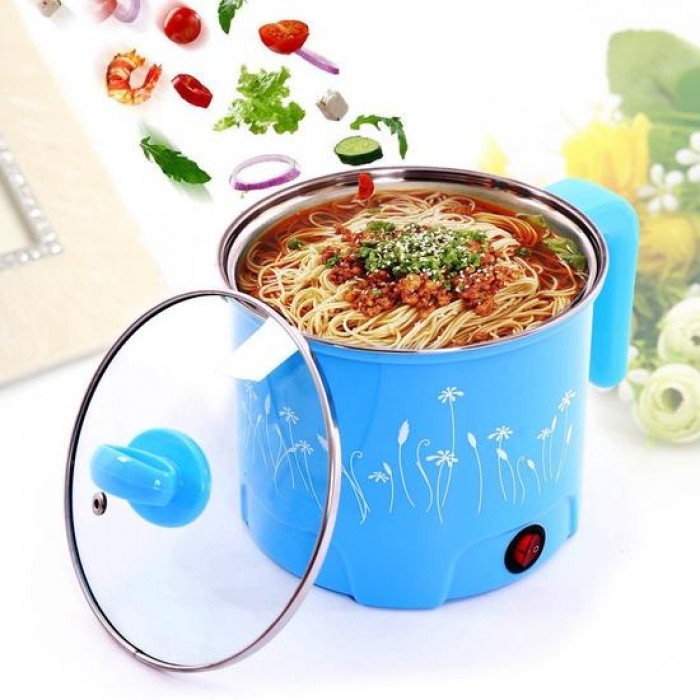 Ca nấu mì siêu tốc, nồi nấu đa năng mini siêu tốc 18cm, Tặng kèm khay luộc trứng, Ca điện nấu mì kiêm nồi lẩu mini  siêu tiện lợi 1.8L, nồi lẩu điện mini, ca mì siêu tốc