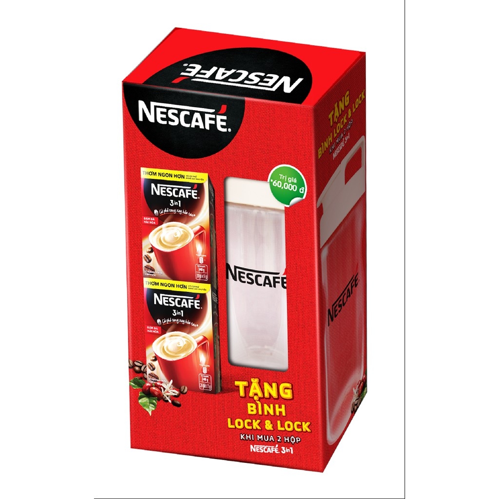 Nescafé 3in1 cà phê rang xay hòa tan đậm đà hài hòa - 20 gói x 17g