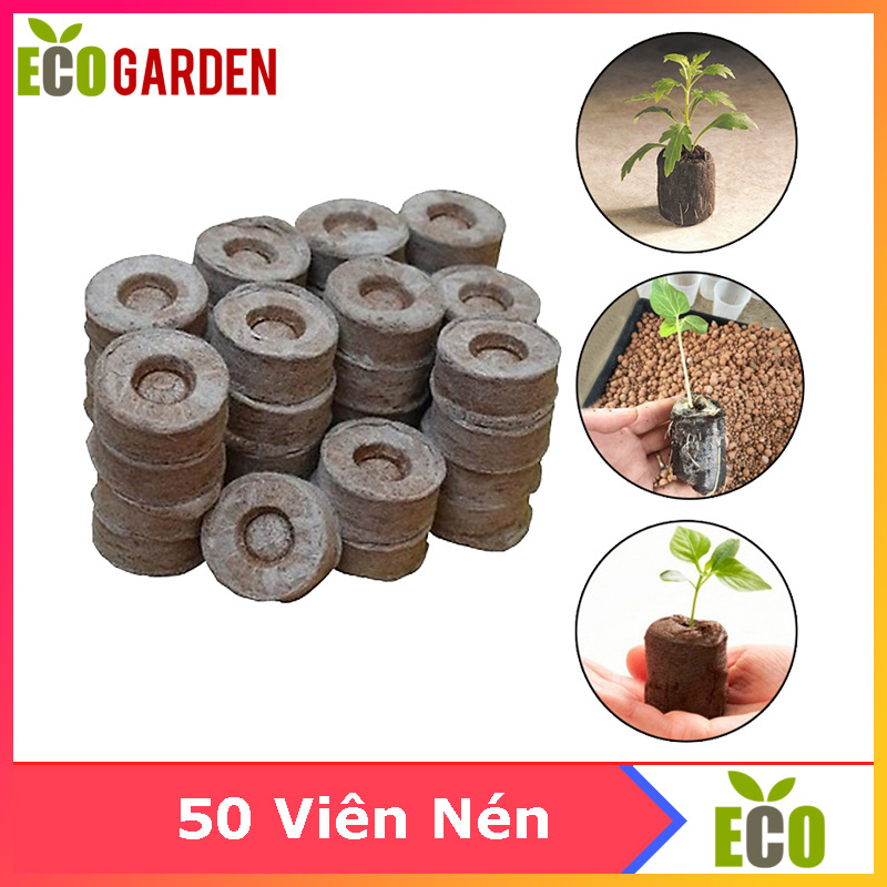 Combo 50 viên nén xơ dừa (viên nén ươm hạt) Trồng Cây