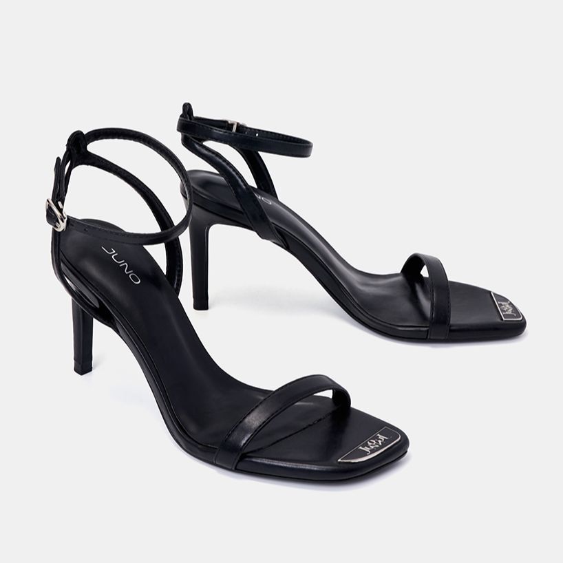 Giày Sandal Nữ 9cm Thời Trang JUNO Gót Thanh Phối Khoá Trang Trí Jn SD09113