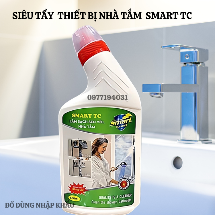 Dung dịch SMART TC siêu tẩy trắng thiết bị nhà tắm vật liệu inox ổ gỉ lâu ngày không độc hại an toàn khi sử dụng