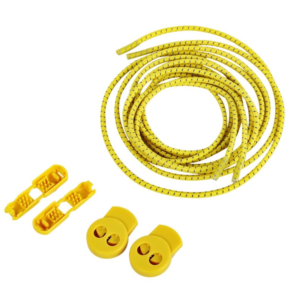 3 Pair / Set Comfortable Roller Skate Shoe Lock Lace Latchet with Cord Clip (Yellow) - intl