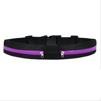 Bang Sport Running Waist Bum Bag Belt Double Pouch (Purple) - Intl - intl
