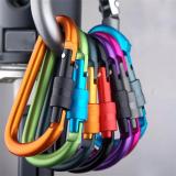 Bộ 3 móc khóa Lock nhôm chữ D đa năng 8cm