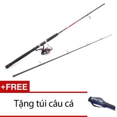 Bộ cần câu 2 khúc bọng red 2m4 + tặng túi câu cá