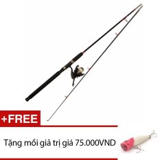 Bộ cần câu 2 khúc khp 2m4 + tặng 1 mồi giả