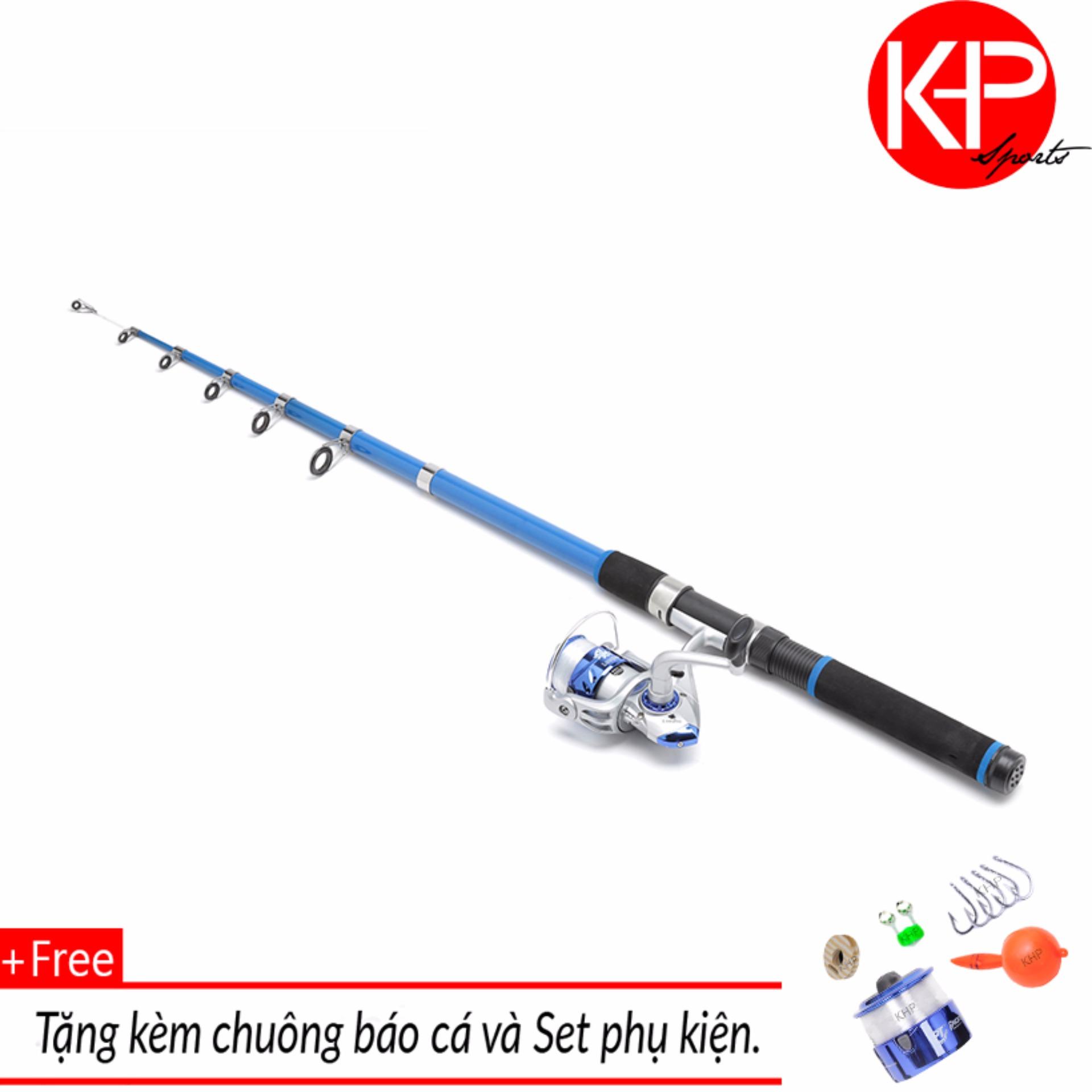 Bộ cần câu 2m1 kèm máy và 100m dây cho người mới tập câu (Xanh) (*Kim Thủy)