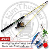Bộ Cần câu máy 2 khúc Đặc ruột 1m5 KT A1 Yellow (Kim Thủy) + Kèm Máy câu + Mồi câu + Dây câu, Phao câu, Chì câu, Lưỡi câu