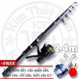 Bộ cần câu máy Carbon KT CX-B-OKM 2.4m + Tặng kèm dây, phao, chì, lưỡi câu