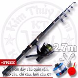 Bộ cần câu máy Carbon KT CX-B-OKM 2.7m + Tặng kèm dây, phao, chì, lưỡi câu