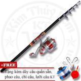 Bộ cần câu máy carbon kt deyo red 2m1
