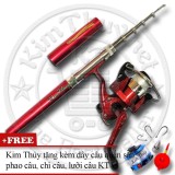 Bộ cần câu bút du lịch KT Mini M1 Red 100cm (Kim Thủy) + Kèm Máy câu đứng + Dây câu, Phao câu, Chì câu, Lưỡi câu
