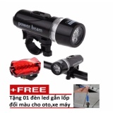 [HCM]Bộ Đèn Pin Gắn Xe Đạp Và Đèn Chiếu Hậu 5 Led + Tặng 2 Đèn Led Gắn Van Bánh Xe T211I 1